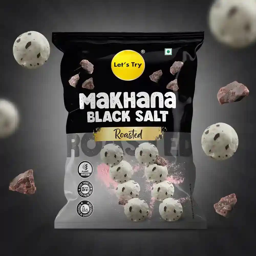 Black Salt Makhana – Roasted Makhana, No Palm Oil, No Maida | Buy Online India | Let's Try Foods