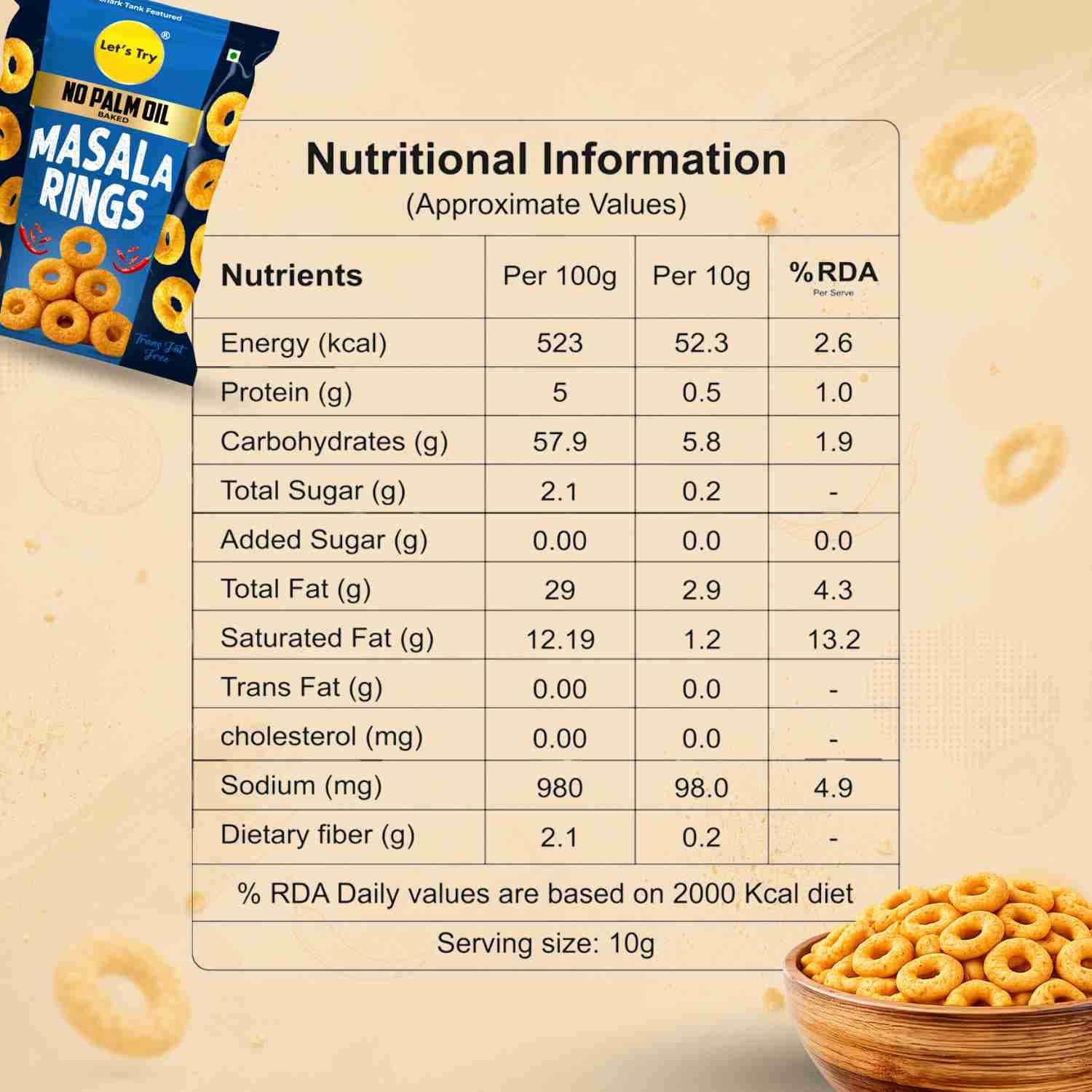Masala Rings Nutrition Facts – Calories & Ingredients | Healthy Healthy Snack Rings | Let's Try Foods