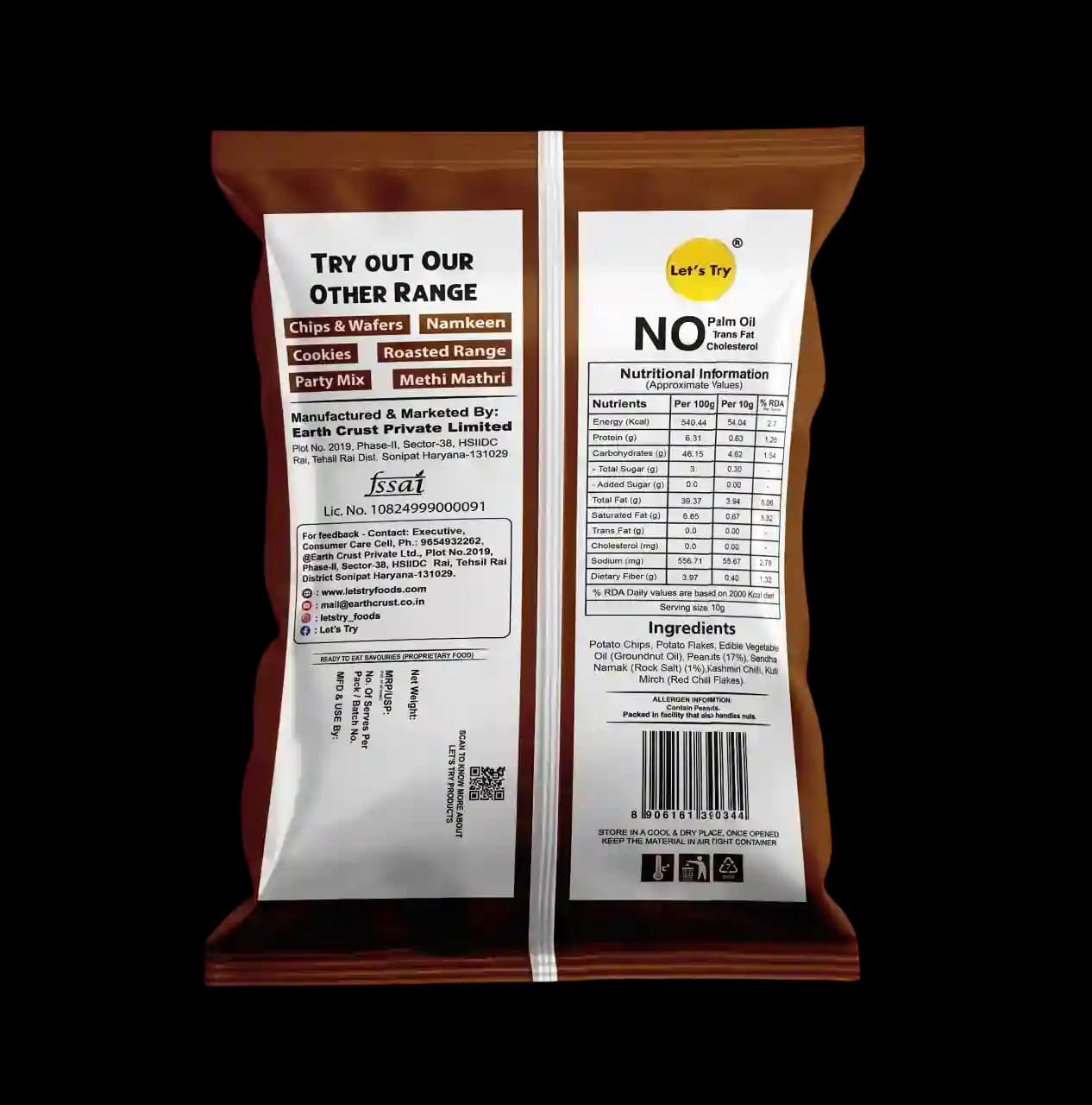 Falhari Mixture Ingredients & Nutritional Label – No Palm Oil, No Maida Clean Label Healthy Indian Mixture | Let's Try Foods