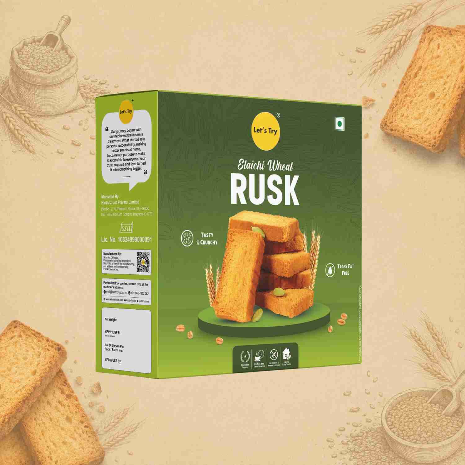 Elaichi Wheat Rusk