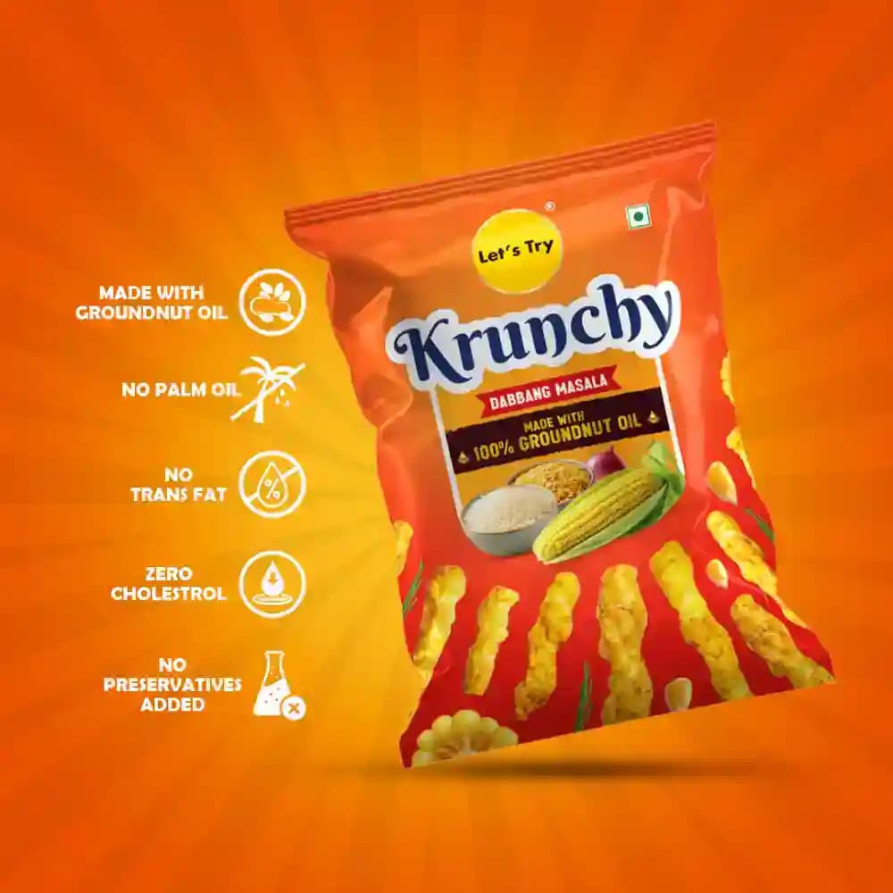 Krunchy Dabangg Masala – No Palm Oil, No Maida, No Artificial Flavour | Healthy Indian Snack | Let's Try Foods