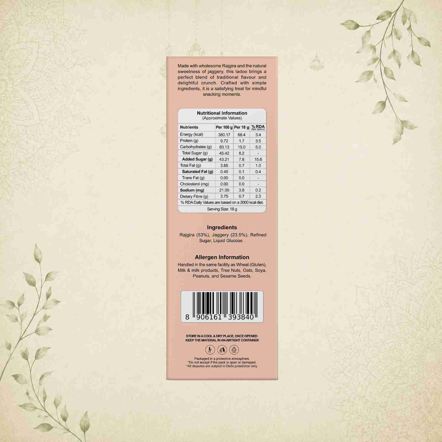 Rajgira Ladoo Ingredients & Nutritional Label – No Palm Oil, No Maida Clean Label Healthy Indian Sweets | Let's Try Foods