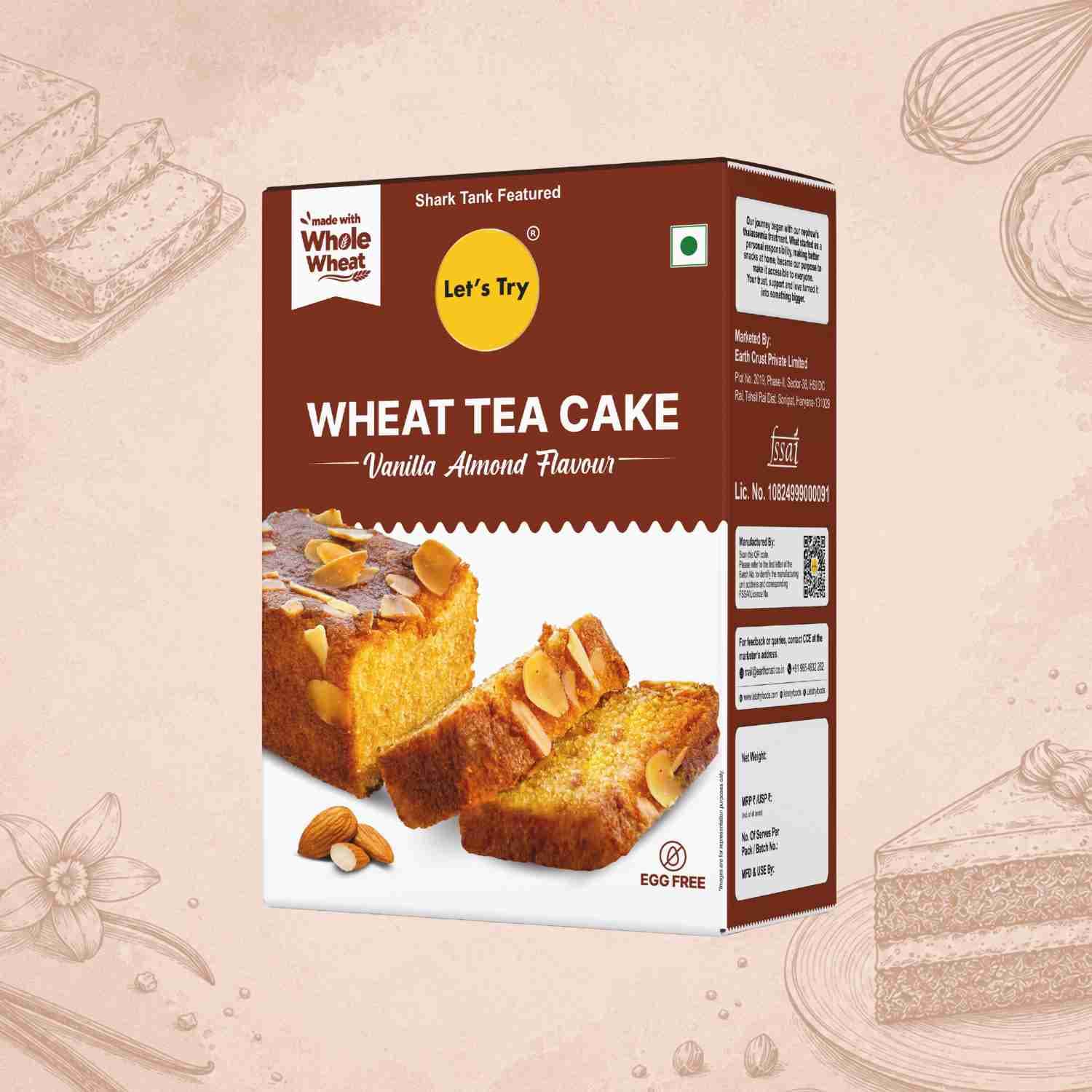Wheat Tea Cake - Vanilla Almond Flavour