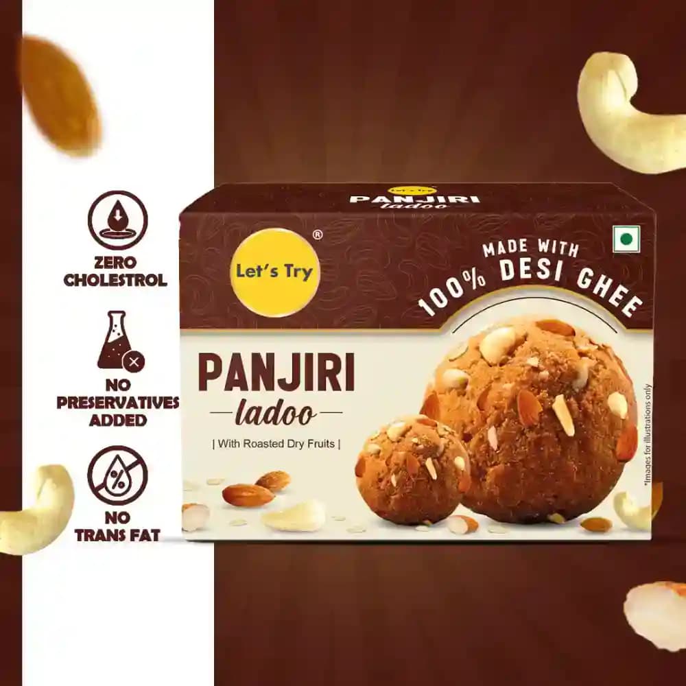Panjiri Ladoo – No Palm Oil, No Maida, No Artificial Flavour | Healthy Indian Snack | Let's Try Foods