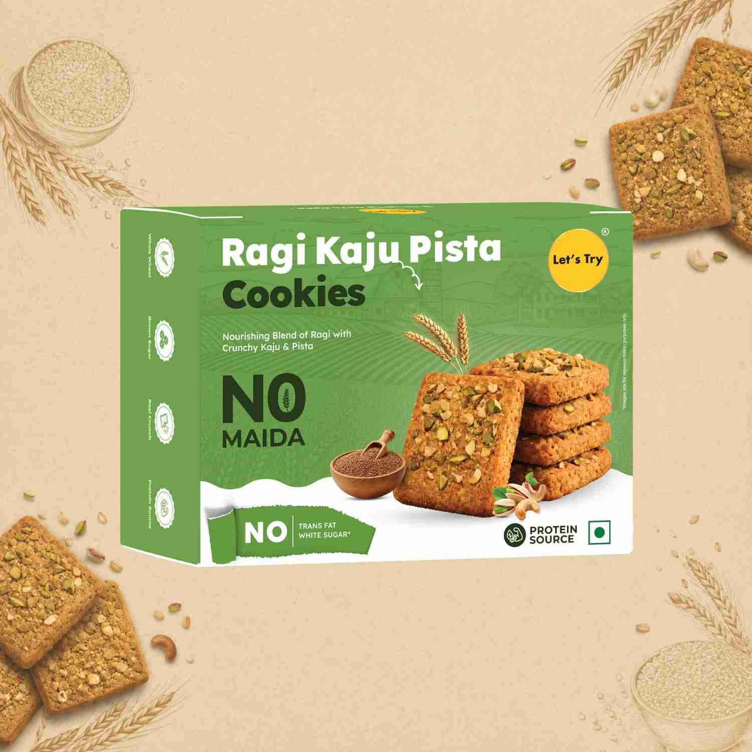 Ragi Kaju Pista Cookies 