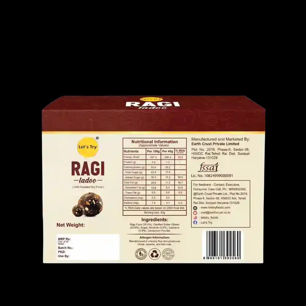 Ragi Ladoo Ingredients & Nutritional Label – No Palm Oil, No Maida Clean Label Healthy Indian Sweets | Let's Try Foods