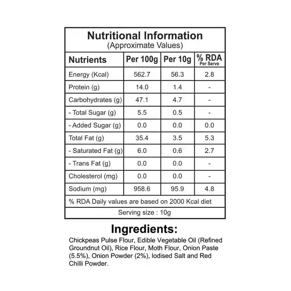 Onion Bhujia Nutrition Facts – Calories & Ingredients | Healthy Healthy Namkeen | Let's Try Foods