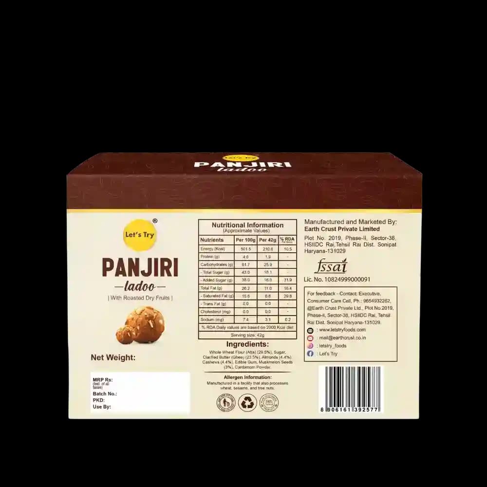 Panjiri Ladoo Ingredients & Nutritional Label – No Palm Oil, No Maida Clean Label Healthy Indian Sweets | Let's Try Foods