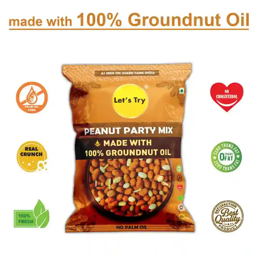 Peanut Party Mix β No Palm Oil, No Maida, No Artificial Flavour | Healthy Indian Snack | Let's Try Foods