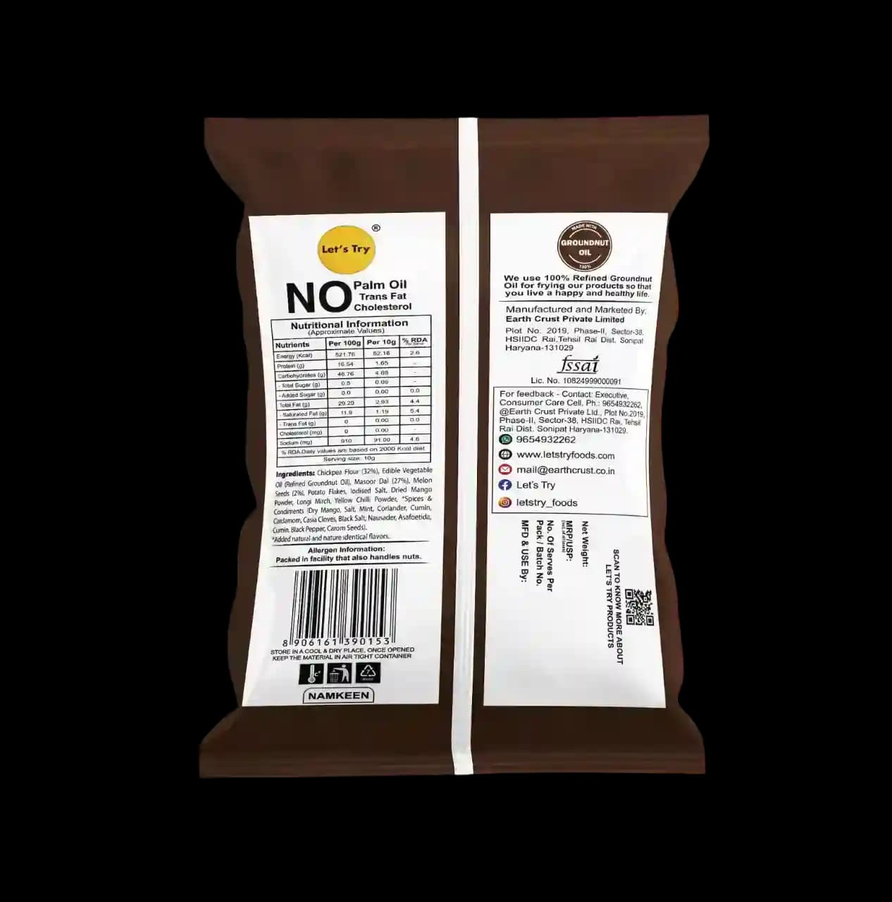 Dal Biji Ingredients & Nutritional Label β No Palm Oil, No Maida Clean Label Healthy Indian Snack | Let's Try Foods