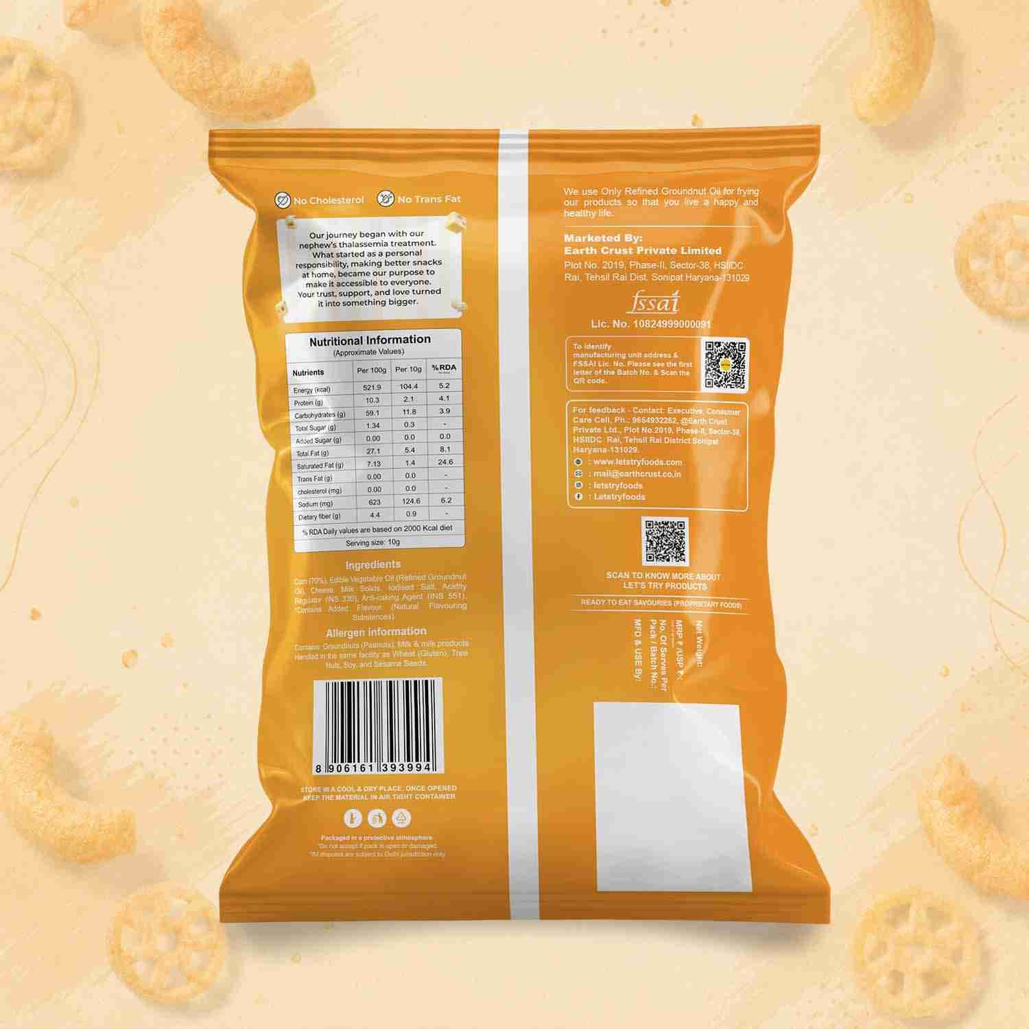 Cheese Popcorn Ingredients & Nutritional Label – No Palm Oil, No Maida Clean Label Healthy Popcorn | Let's Try Foods