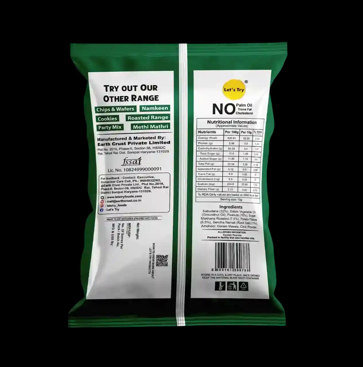 Makhana Mixture Ingredients & Nutritional Label β No Palm Oil, No Maida Clean Label Roasted Makhana | Let's Try Foods