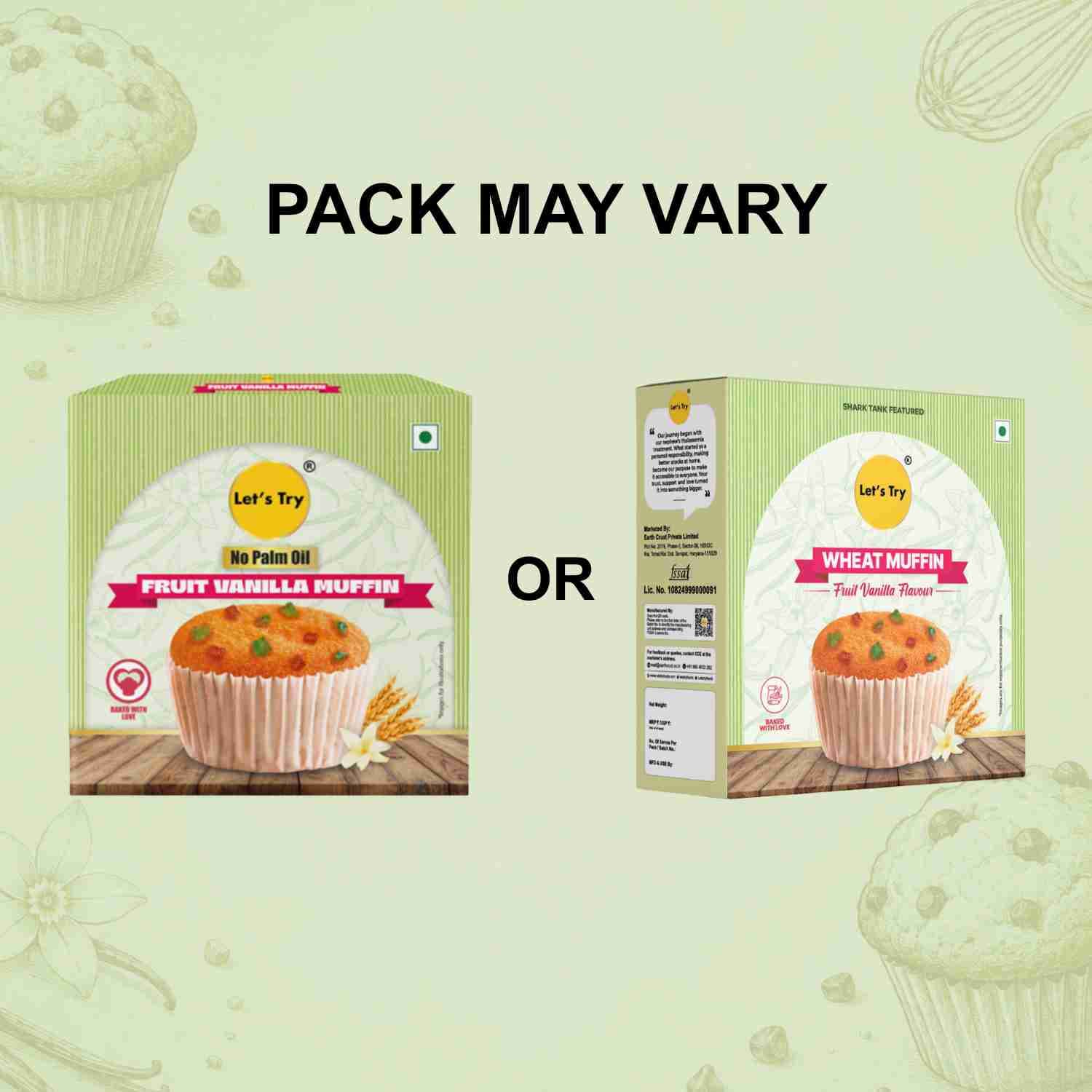 Wheat Muffin Fruit Vanilla Flavour pack may vary