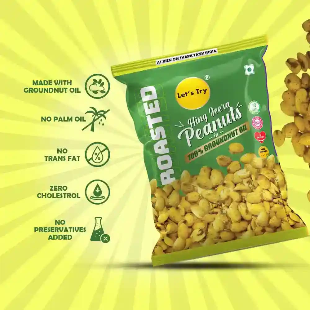 Roasted Hing Jeera Peanuts ā No Palm Oil, No Maida, No Artificial Flavour | Healthy Indian Snack | Let's Try Foods
