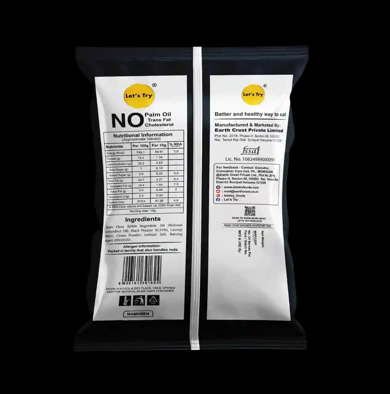 Ratlami Sev Ingredients & Nutritional Label β No Palm Oil, No Maida Clean Label Healthy Namkeen | Let's Try Foods
