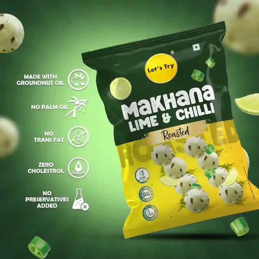Lime & Chilli Makhana β No Palm Oil, No Maida, No Artificial Flavour | Healthy Indian Snack | Let's Try Foods