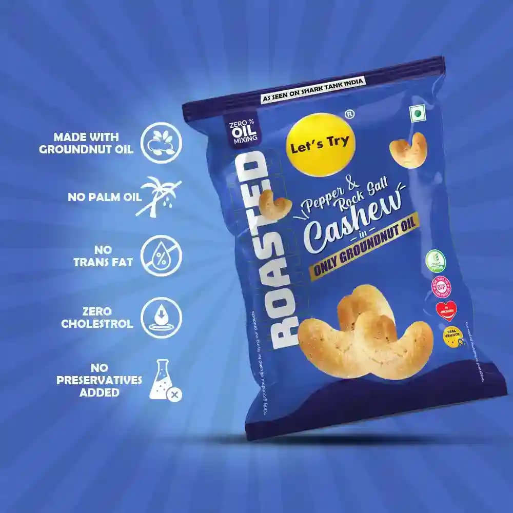 Roasted Cashew Pepper ā No Palm Oil, No Maida, No Artificial Flavour | Healthy Indian Snack | Let's Try Foods