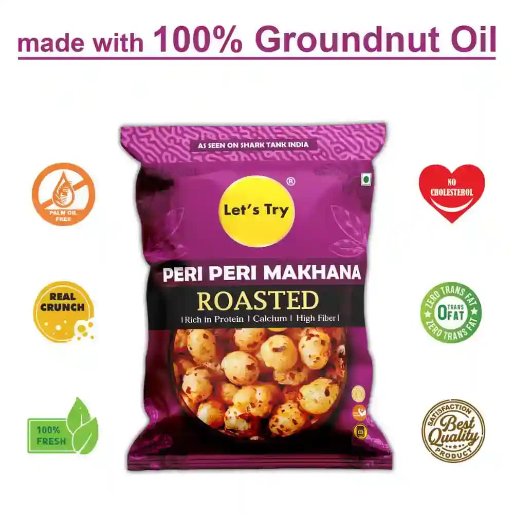 Peri Peri Makhana – No Palm Oil, No Maida, No Artificial Flavour | Healthy Indian Snack | Let's Try Foods