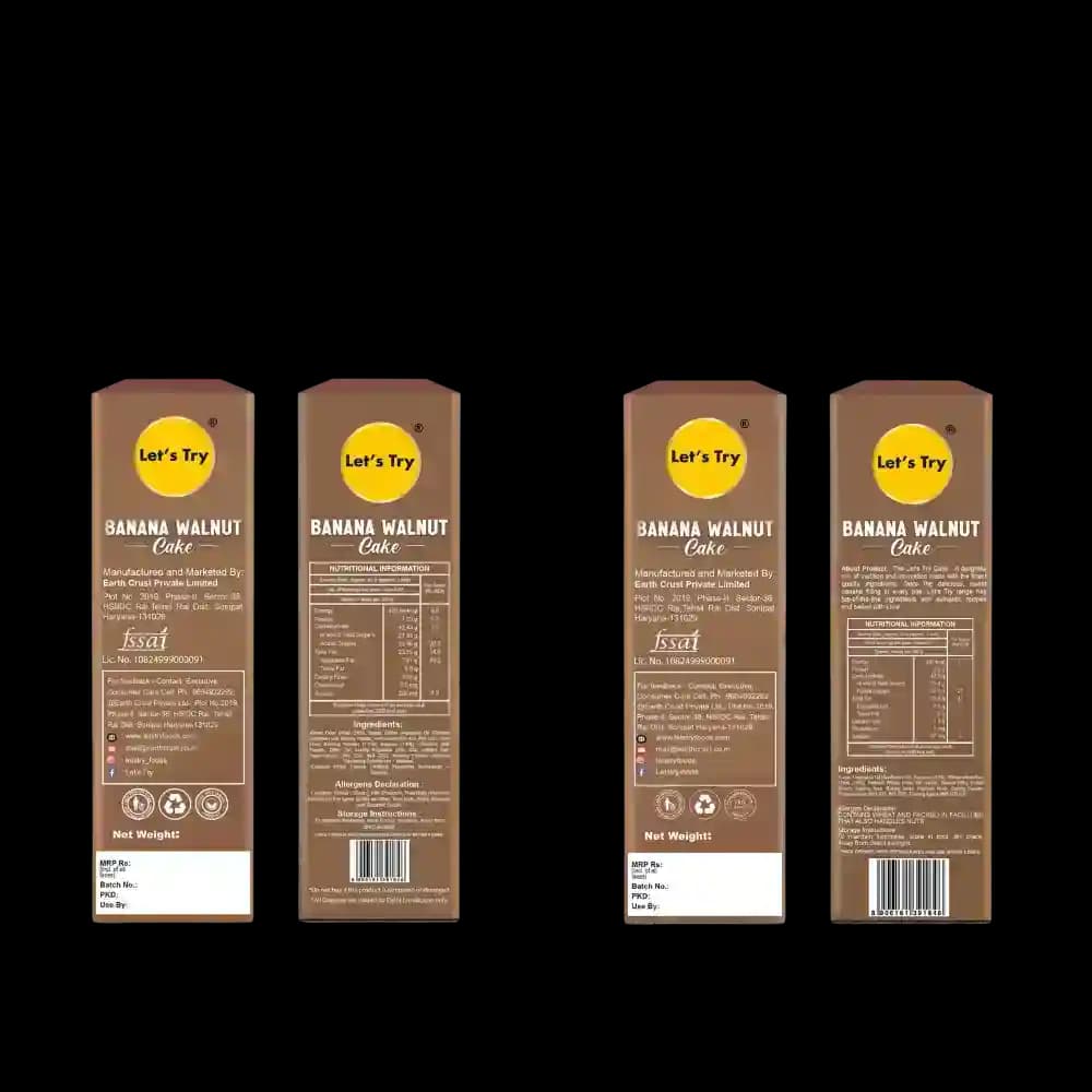 Banana Walnut Cake Ingredients & Nutritional Label – No Maida, No Palm Oil Clean Label Healthy Baked Snack | Let's Try Foods