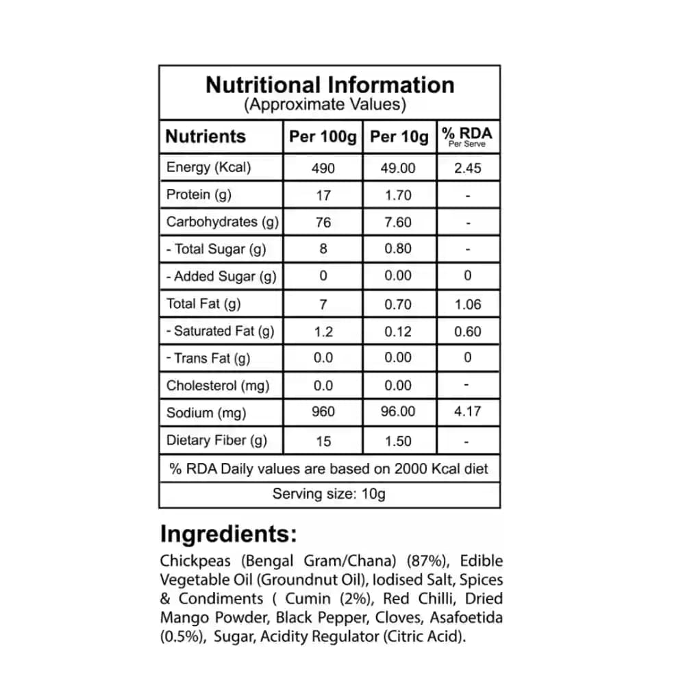 Hing Jeera Chana Roasted Nutrition Facts β Calories & Ingredients | Healthy Healthy Roasted Nuts | Let's Try Foods