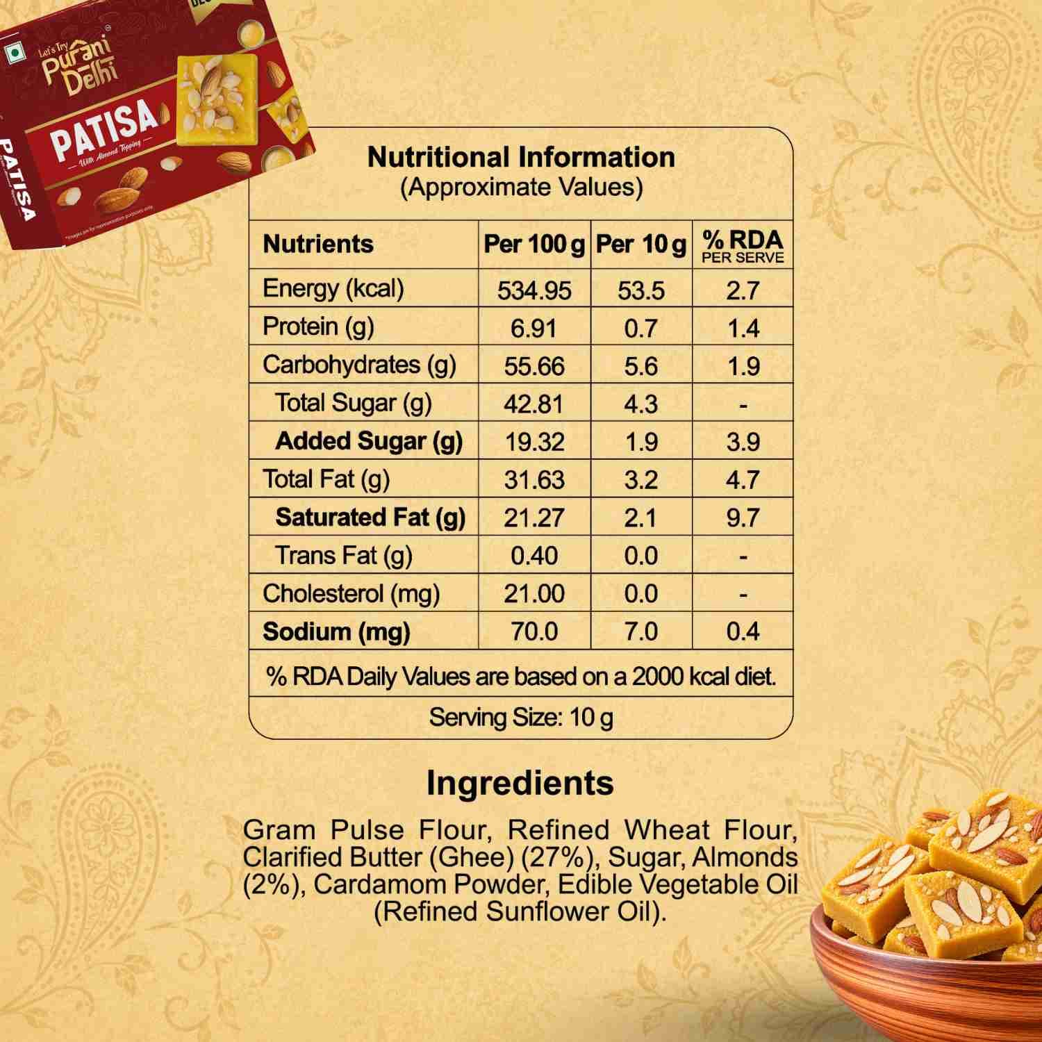 Purani Delhi - Patisa Nutrition Facts – Calories & Ingredients | Healthy Traditional Delhi Snack | Let's Try Foods