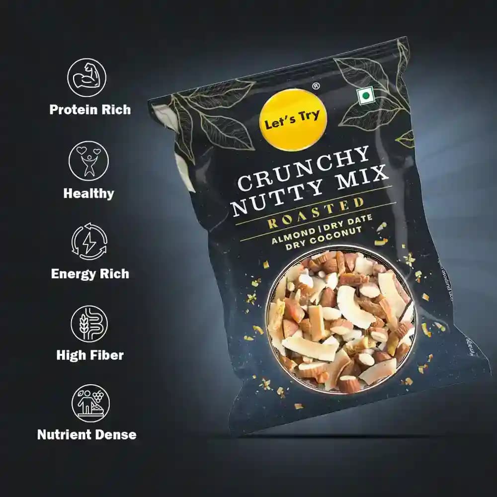Crunchy Nutty Mix – No Palm Oil, No Maida, No Artificial Flavour | Healthy Indian Snack | Let's Try Foods