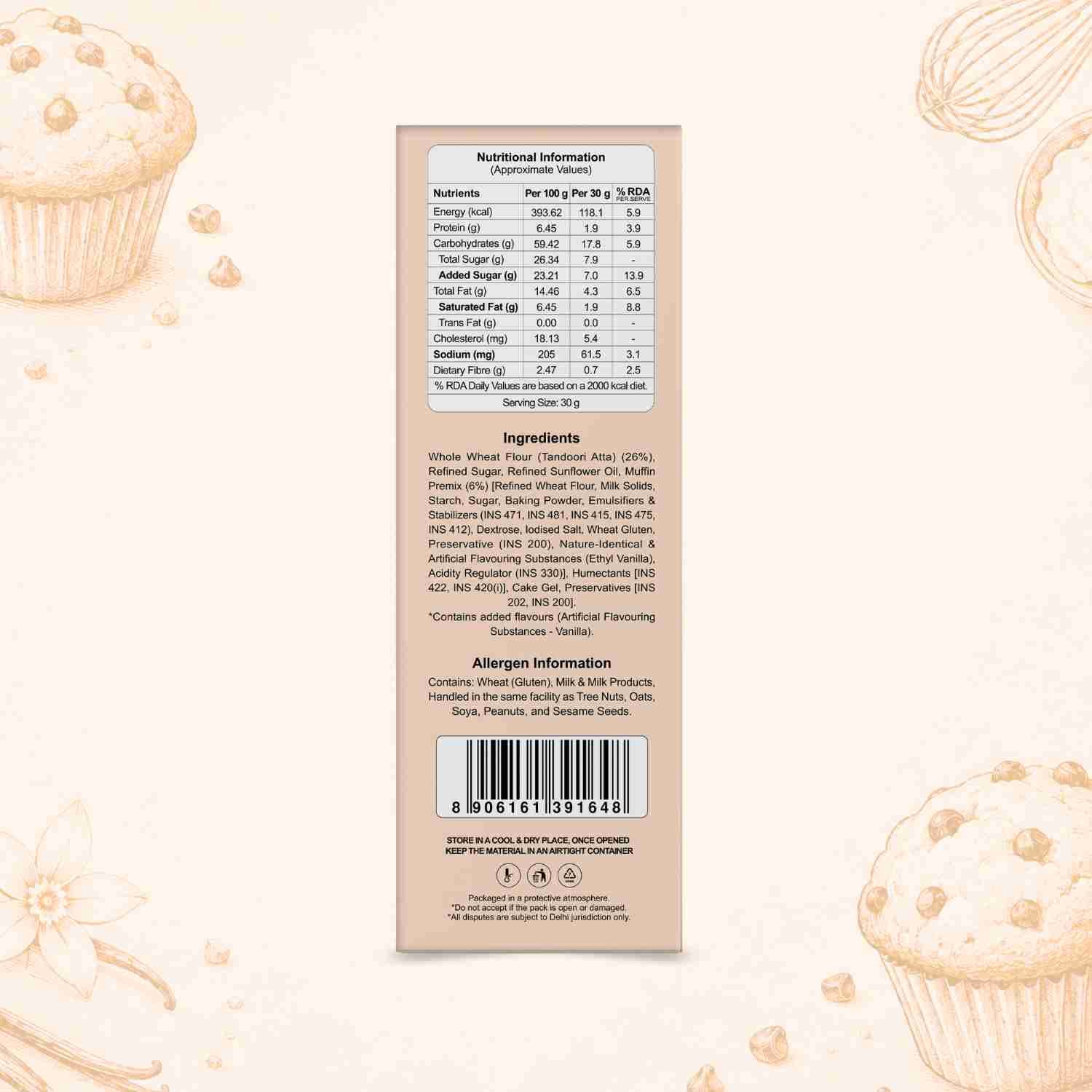 Vanilla Muffin Nutritional Details – Healthy Healthy Baked Snack | Let's Try Foods