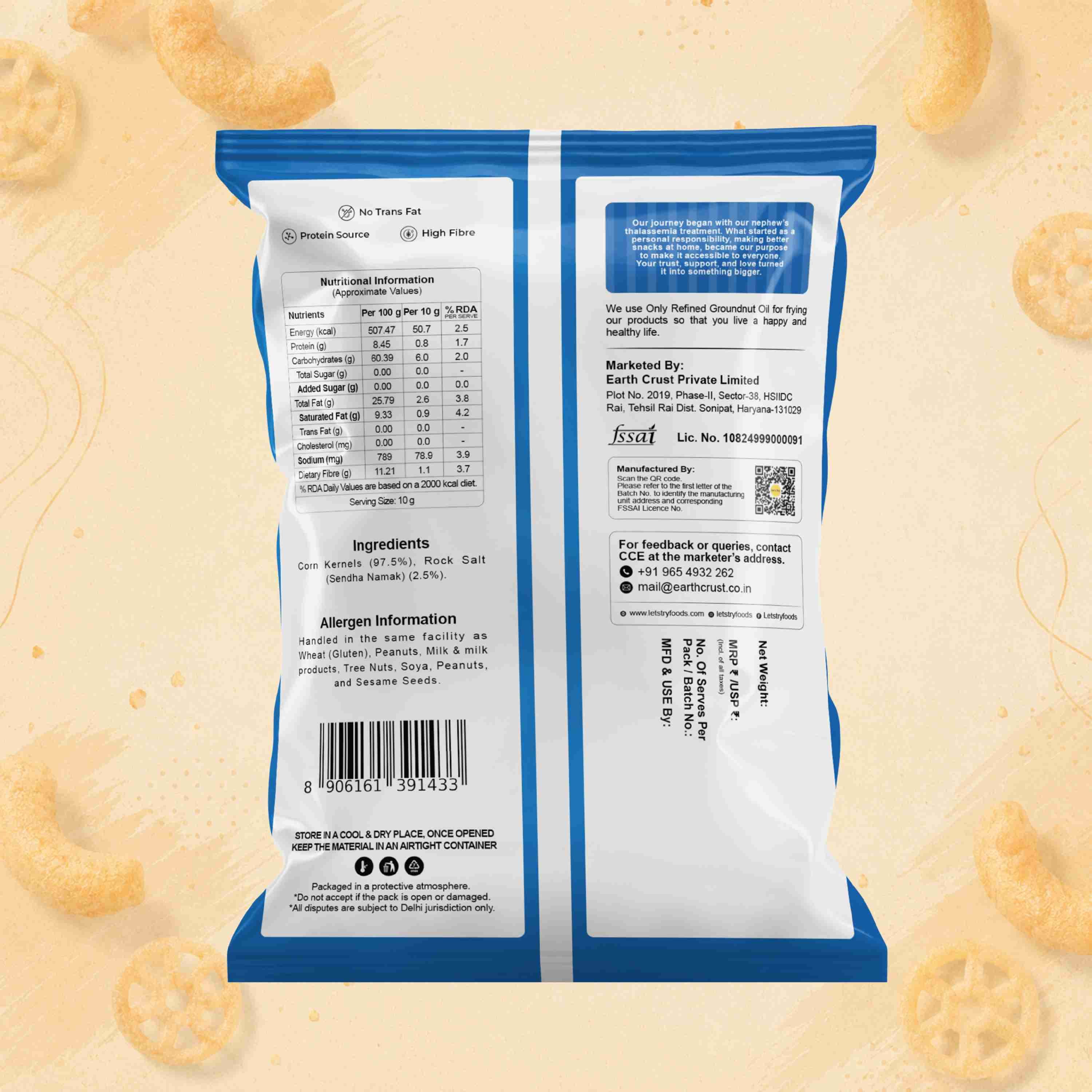 Salted Popcorn Ingredients & Nutritional Label – No Palm Oil, No Maida Clean Label Healthy Popcorn | Let's Try Foods