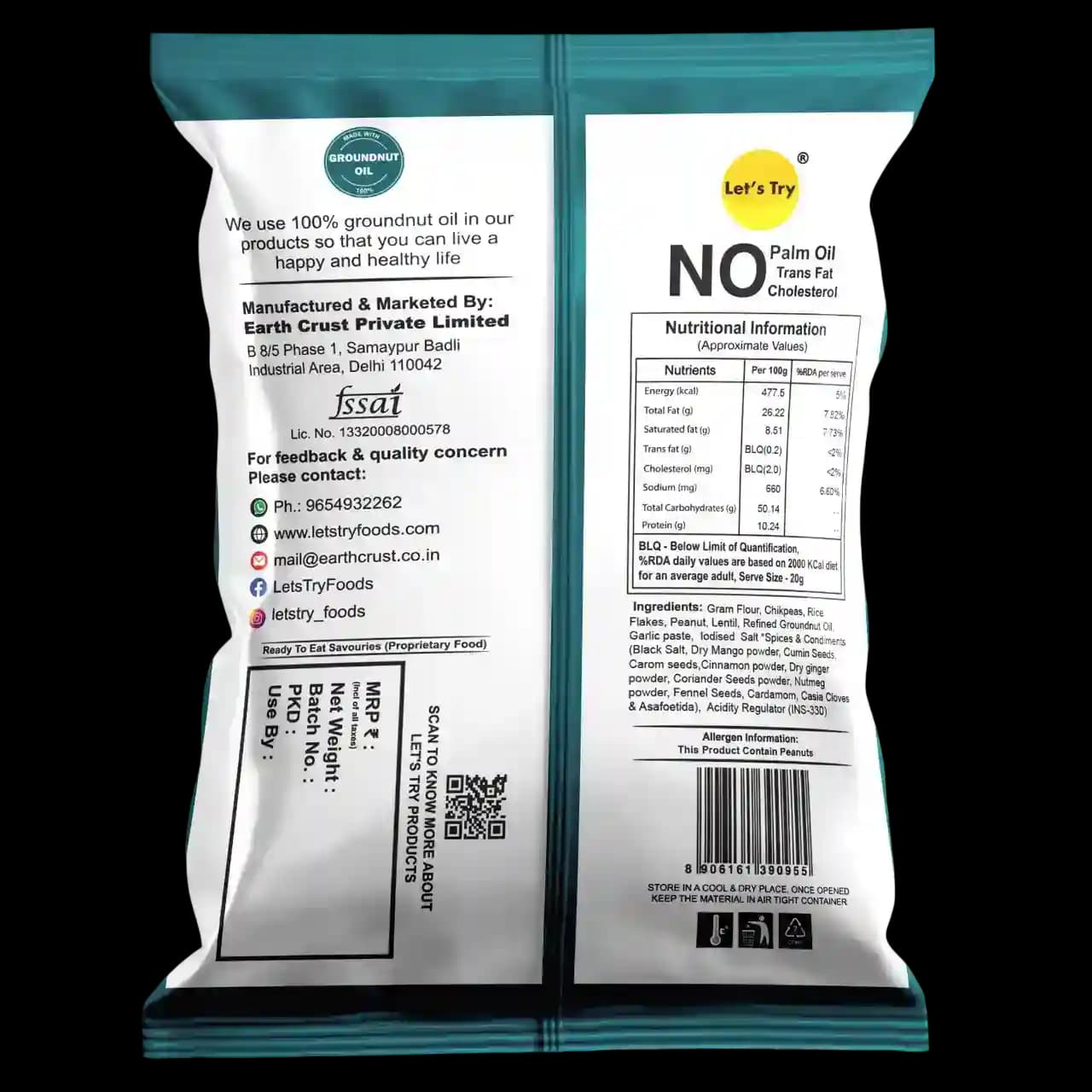 Kerala Garlic Mix Ingredients & Nutritional Label – No Palm Oil, No Maida Clean Label Healthy Indian Mixture | Let's Try Foods