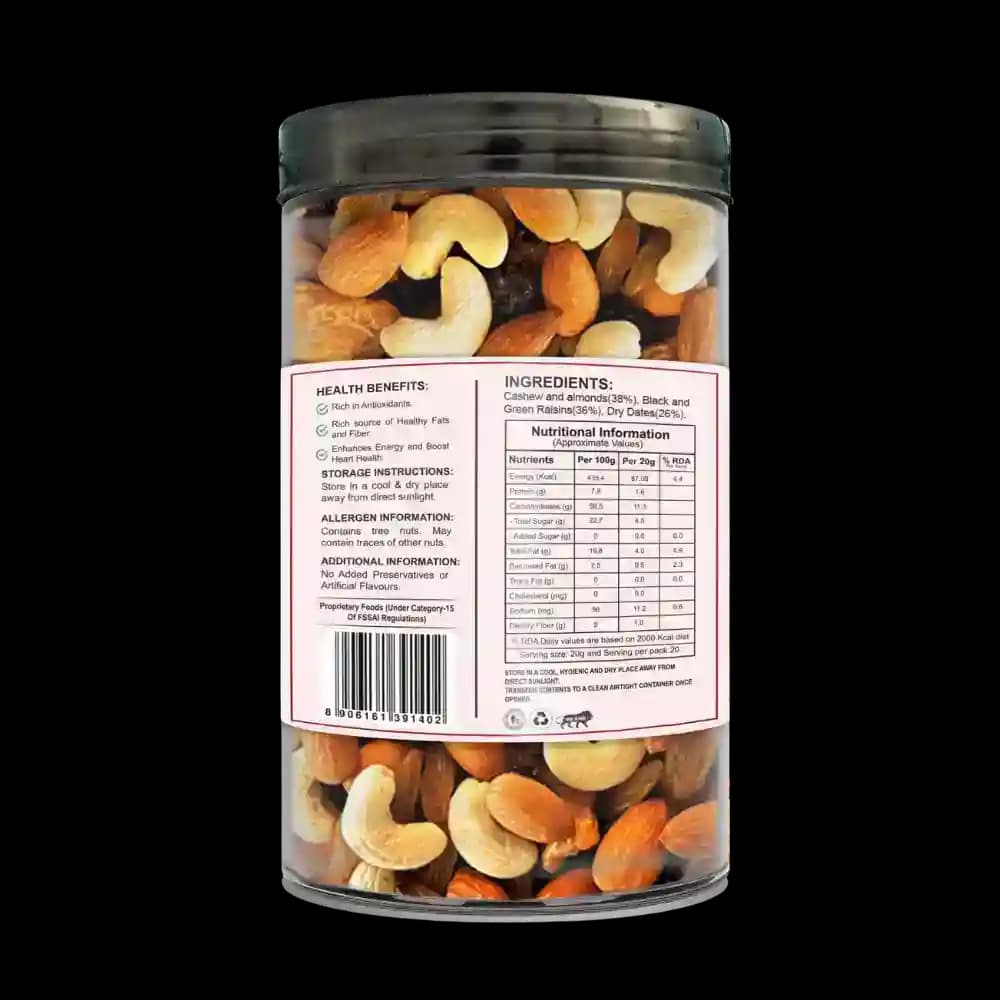 Panchmeva Mix Jar Nutritional Details – Healthy Healthy Indian Mixture | Let's Try Foods