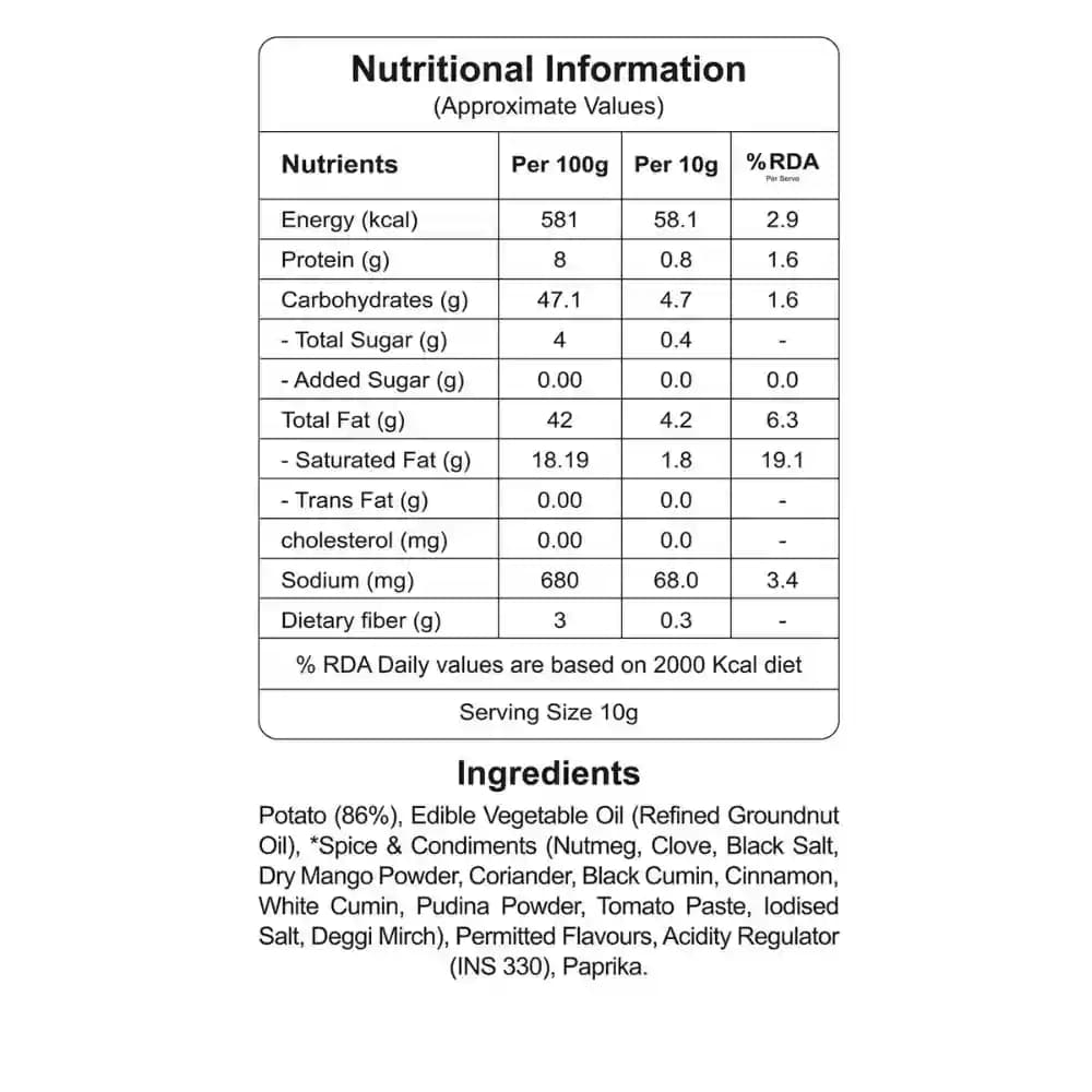 Signature Aloo Lachaa Nutrition Facts – Calories & Ingredients | Healthy Healthy Namkeen | Let's Try Foods