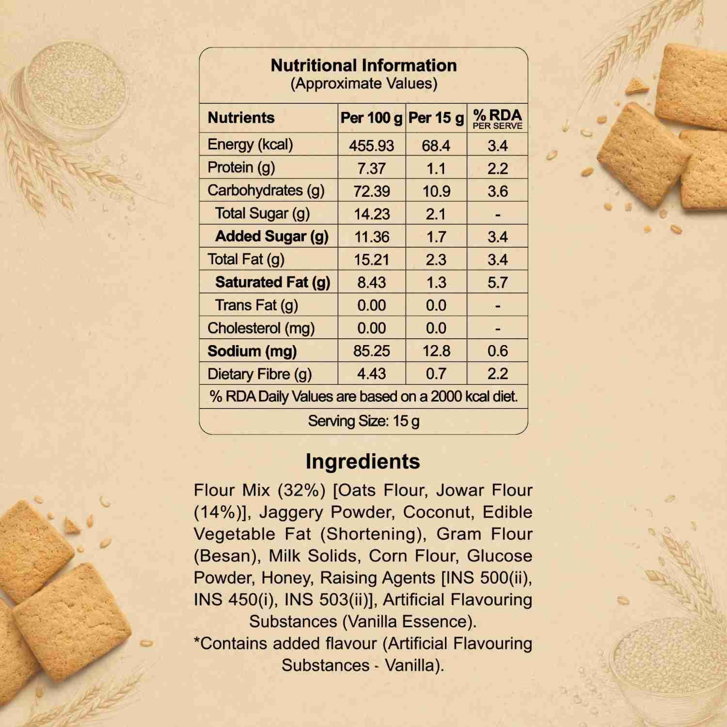 Jowar Millet Cookies Nutrition Facts – Calories & Ingredients | Healthy Healthy Cookies | Let's Try Foods
