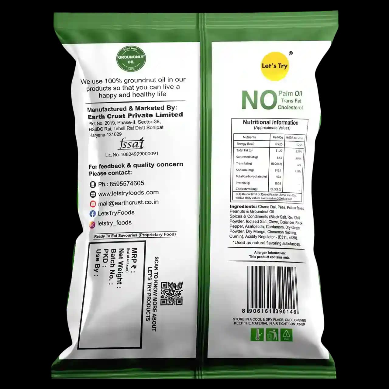 Crunchy Party Mix Ingredients & Nutritional Label β No Palm Oil, No Maida Clean Label Healthy Indian Mixture | Let's Try Foods