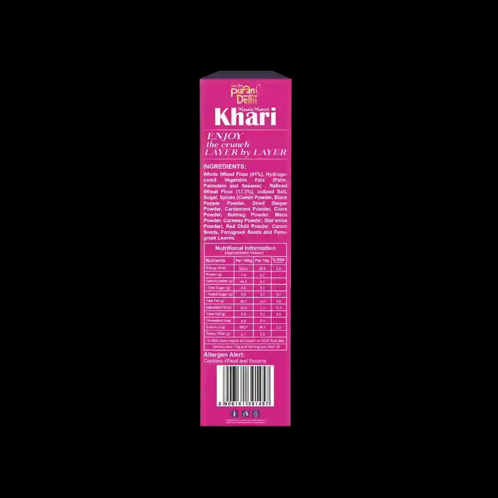 Purani Delhi - Masala Marori Khari Nutritional Details β Healthy Healthy Namkeen | Let's Try Foods