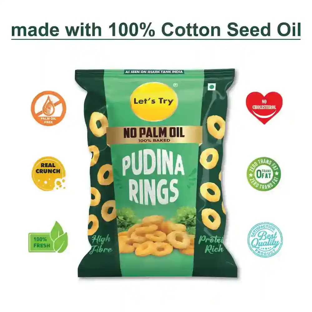 Pudina Rings – No Palm Oil, No Maida, No Artificial Flavour | Healthy Indian Snack | Let's Try Foods