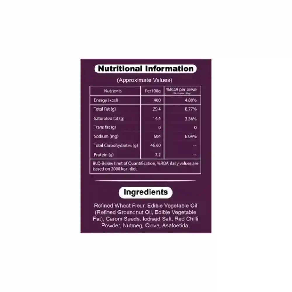Purani Delhi - Masala Namakpare Nutrition Facts β Calories & Ingredients | Healthy Healthy Namkeen | Let's Try Foods