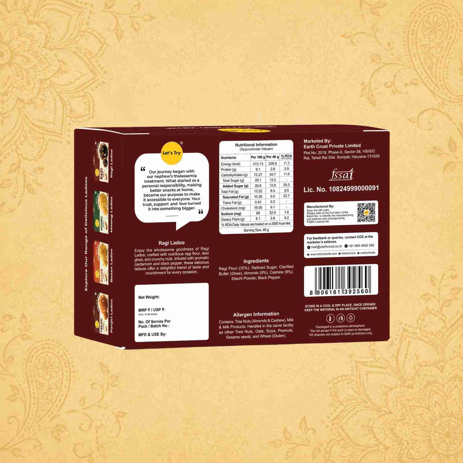 Ragi Ladoo Ingredients & Nutritional Label – No Palm Oil, No Maida Clean Label Healthy Indian Sweets | Let's Try Foods