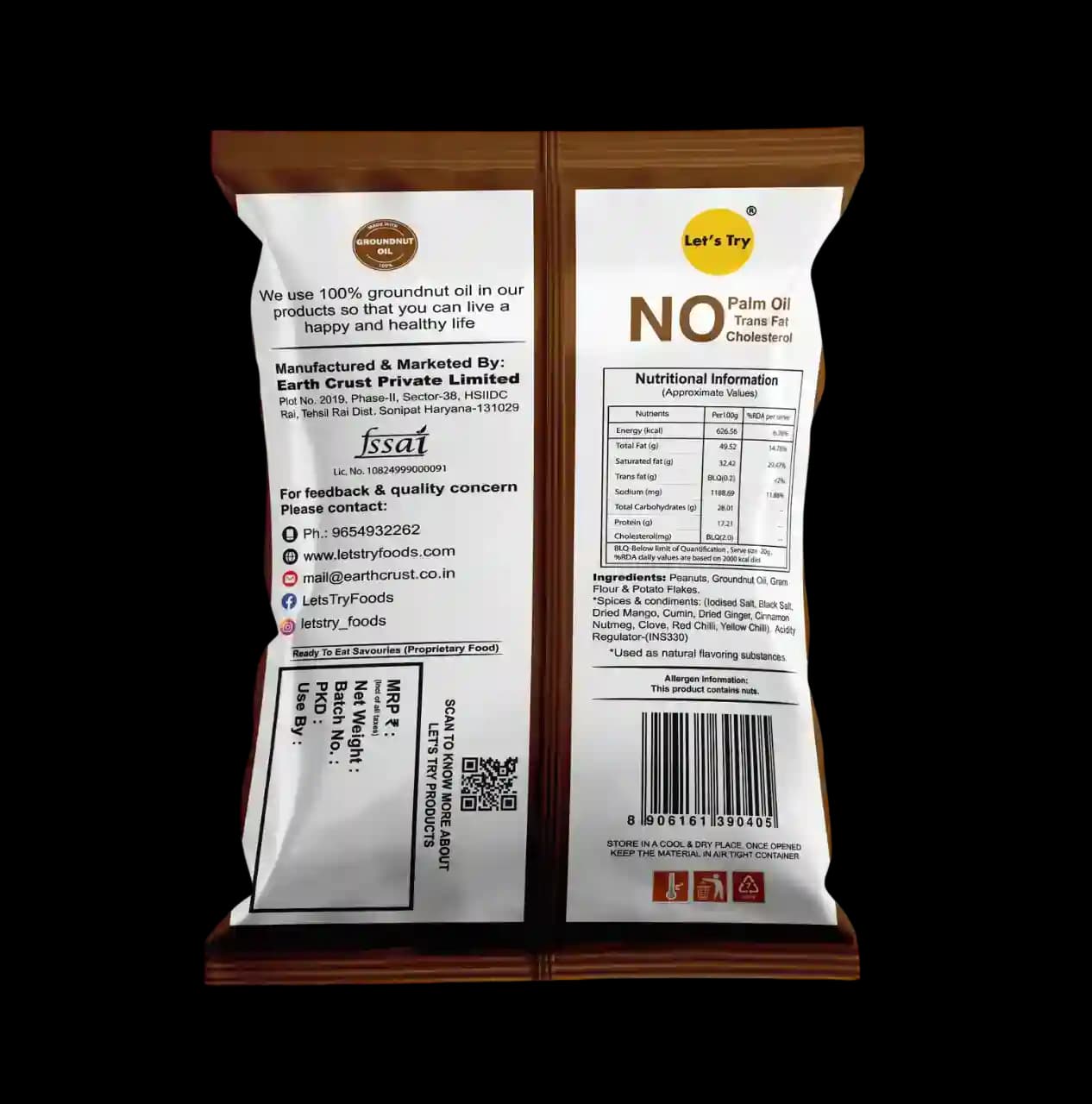 Peanut Party Mix Ingredients & Nutritional Label β No Palm Oil, No Maida Clean Label Healthy Indian Mixture | Let's Try Foods
