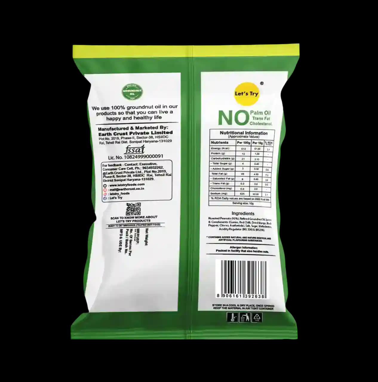 Hing Jeera Roasted Peanuts Ingredients & Nutritional Label ā No Palm Oil, No Maida Clean Label Healthy Roast | Let's Try Foods