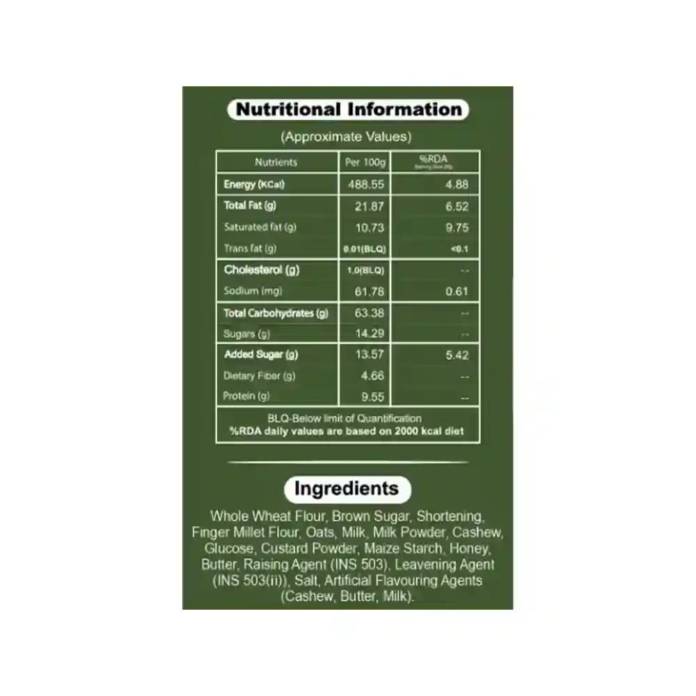 Ragi Kaju Pista Cookies 226g Nutrition Facts – Calories & Ingredients | Healthy Healthy Cookies | Let's Try Foods