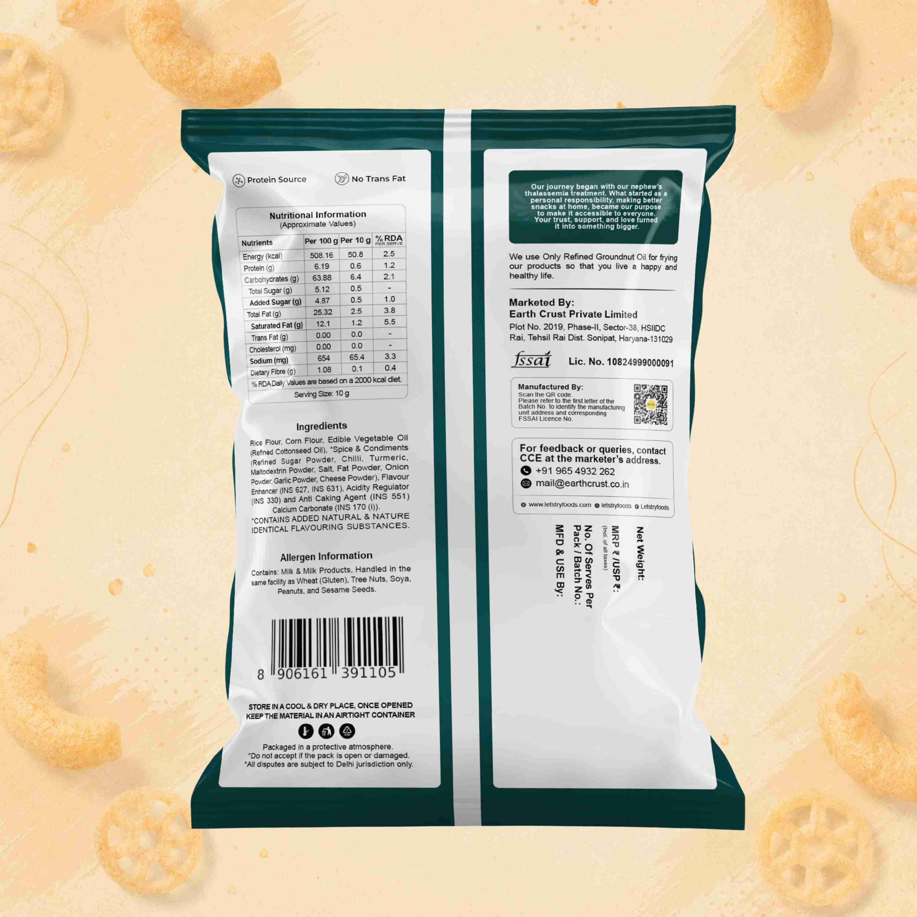 Cheese Balls Ingredients & Nutritional Label – No Palm Oil, No Maida Clean Label Healthy Indian Snack | Let's Try Foods