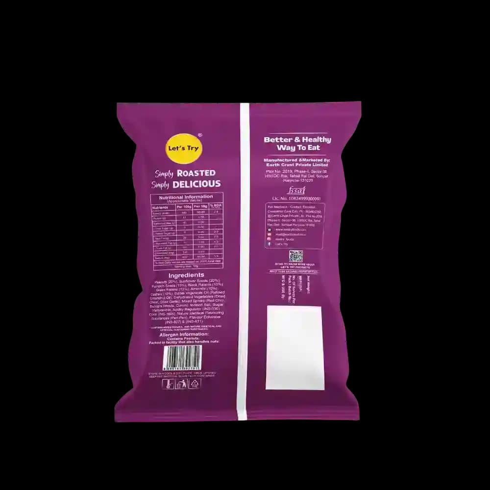 Peri Peri Snack Mix Ingredients & Nutritional Label – No Palm Oil, No Maida Clean Label Healthy Indian Mixture | Let's Try Foods
