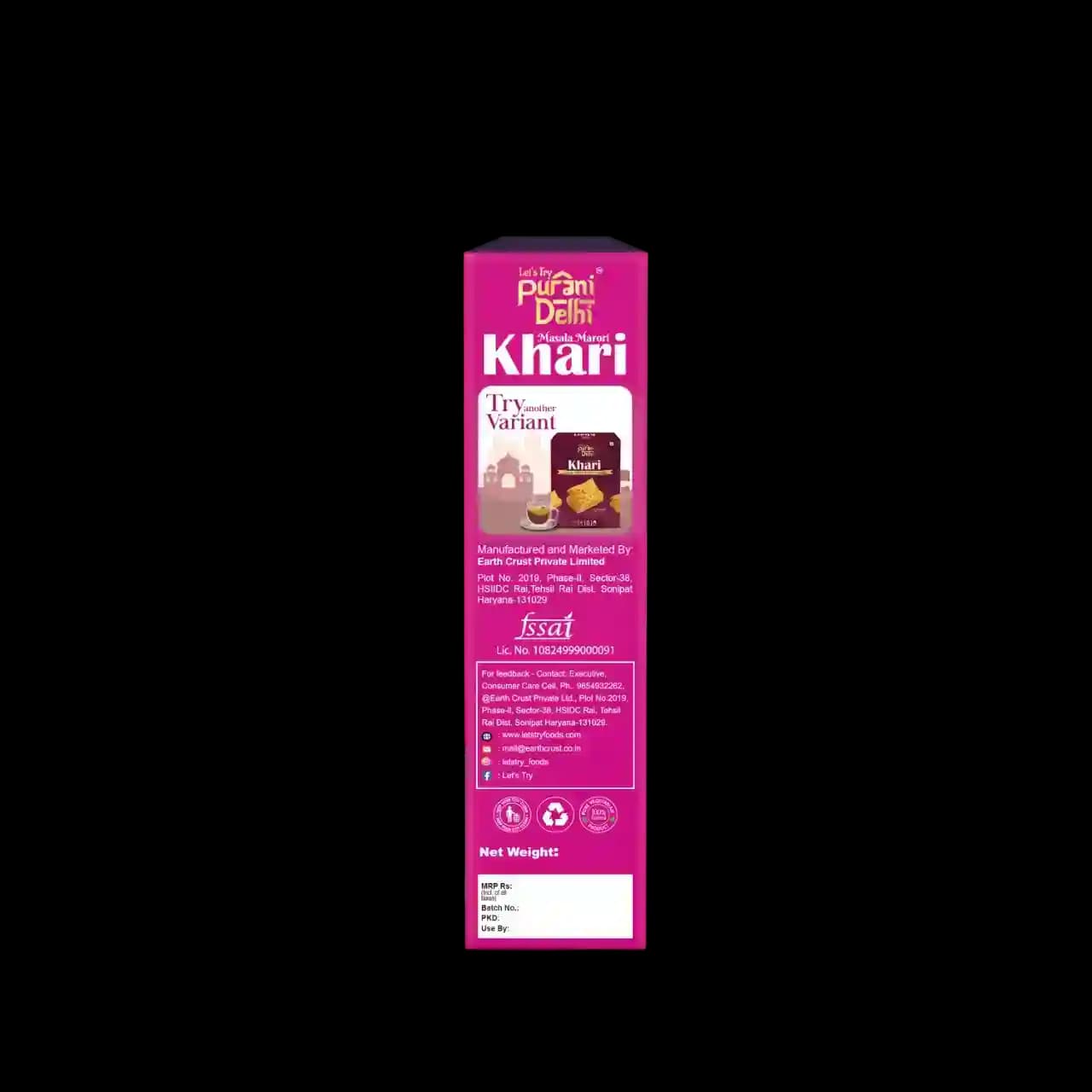 Purani Delhi - Masala Marori Khari Back Label β Ingredients & Info | Healthy Healthy Namkeen | Let's Try Foods