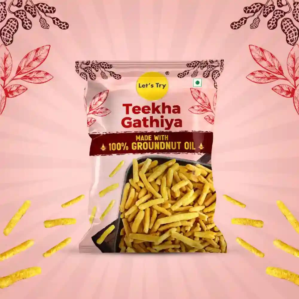 Teekha Gathiya β Healthy Namkeen, No Palm Oil, No Maida | Buy Online India | Let's Try Foods