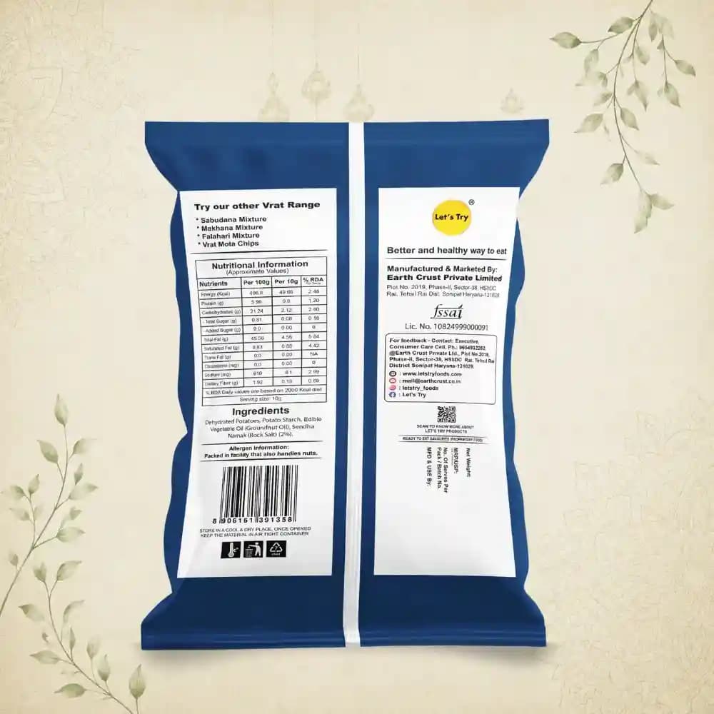 Lite Chips Ingredients & Nutritional Label – No Palm Oil, No Maida Clean Label Healthy Chips | Let's Try Foods