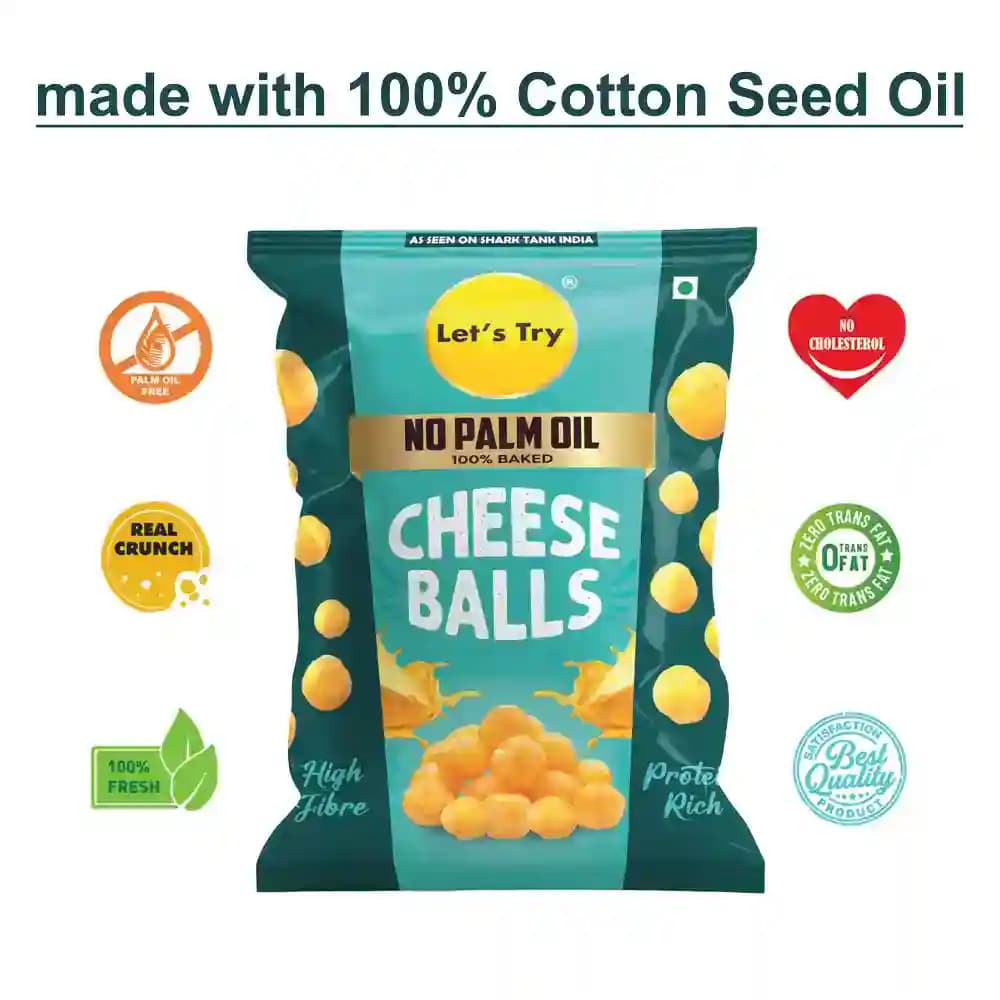 Cheese Balls – No Palm Oil, No Maida, No Artificial Flavour | Healthy Indian Snack | Let's Try Foods