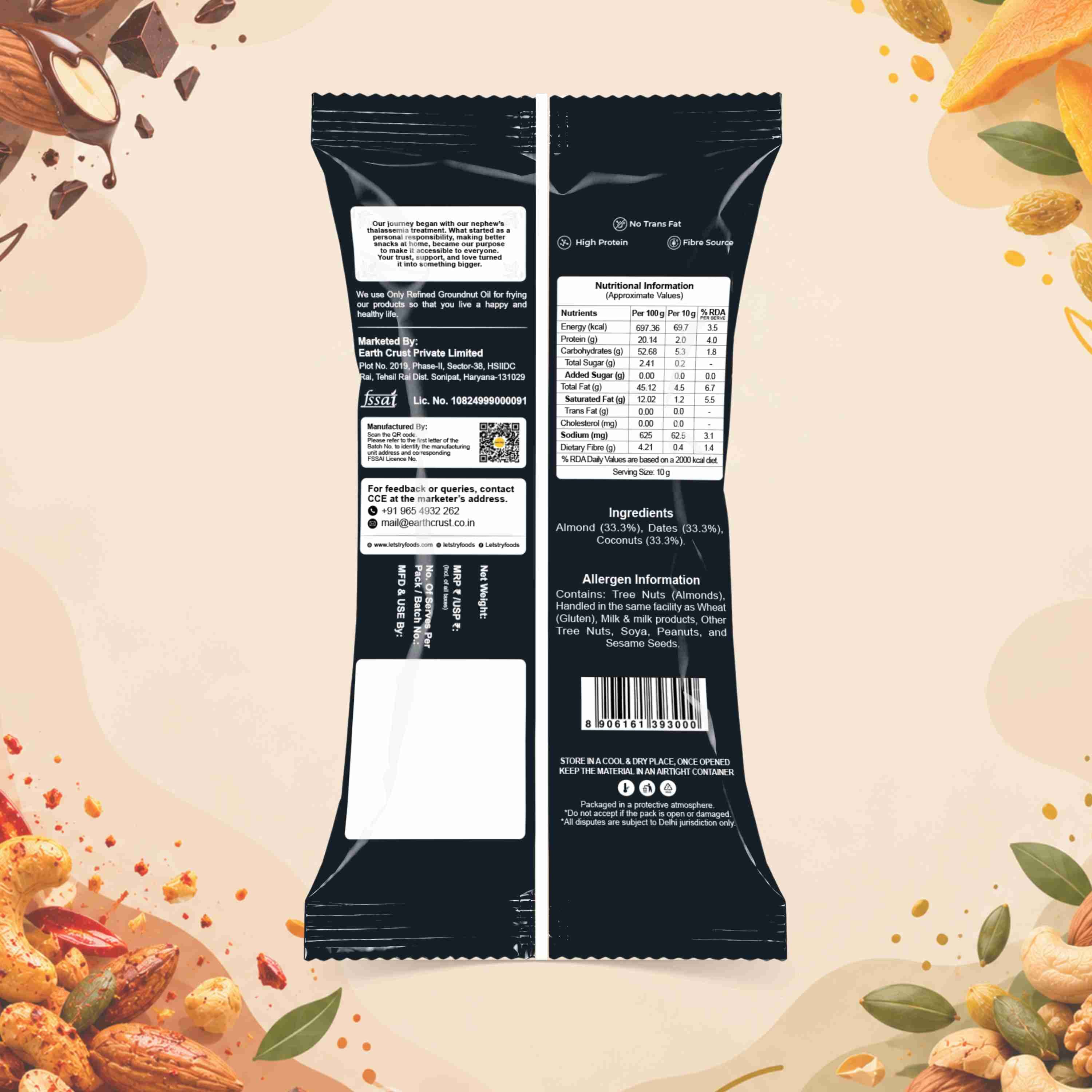 Crunchy Nutty Mix Ingredients & Nutritional Label – No Palm Oil, No Maida Clean Label Healthy Indian Mixture | Let's Try Foods