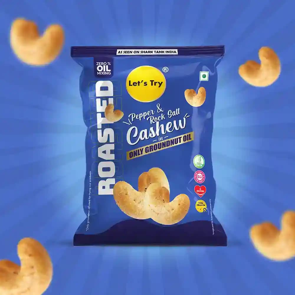 Roasted Cashew Pepper ā Premium Roasted Cashew, No Palm Oil, No Maida | Buy Online India | Let's Try Foods