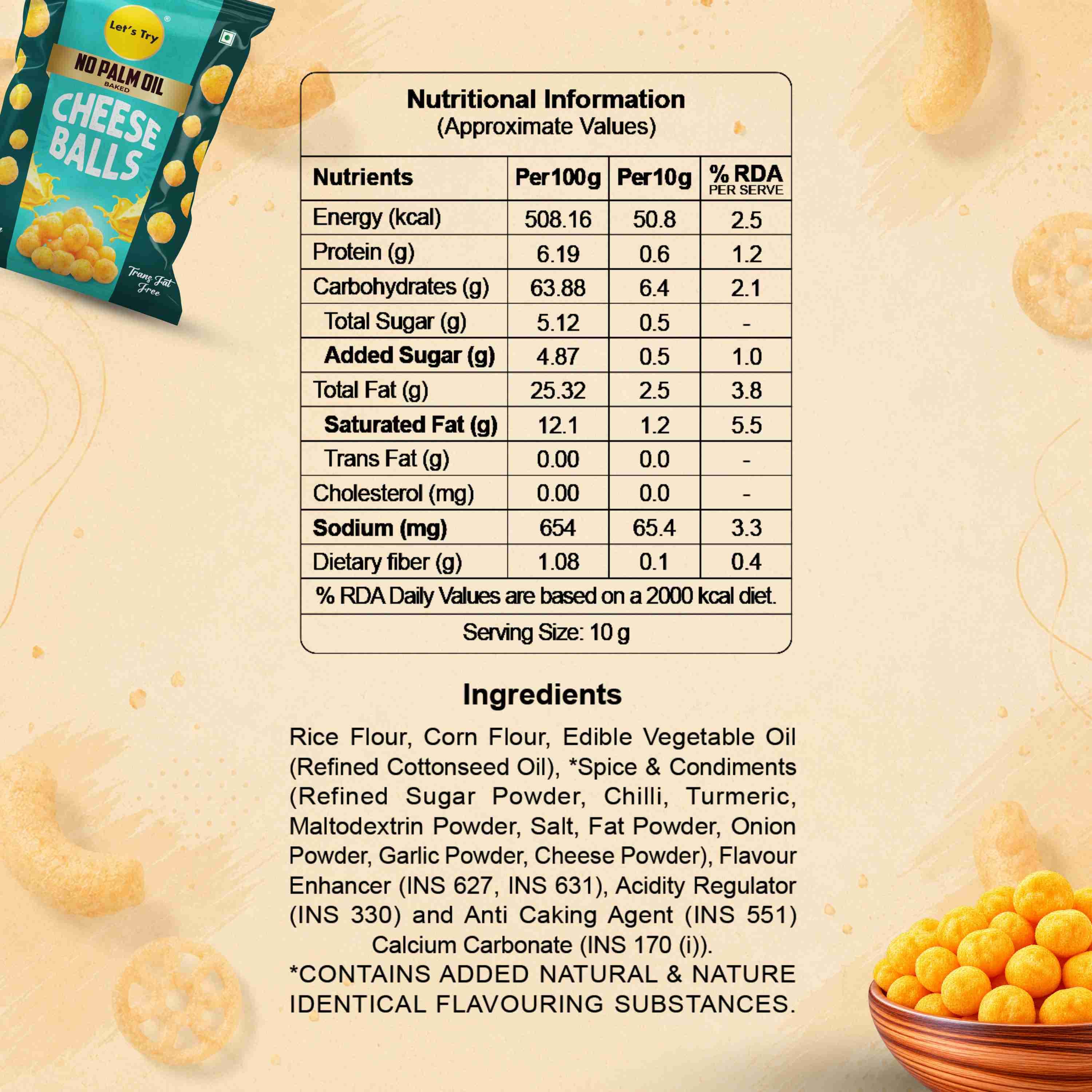 Cheese Balls Nutrition Facts – Calories & Ingredients | Healthy Healthy Indian Snack | Let's Try Foods