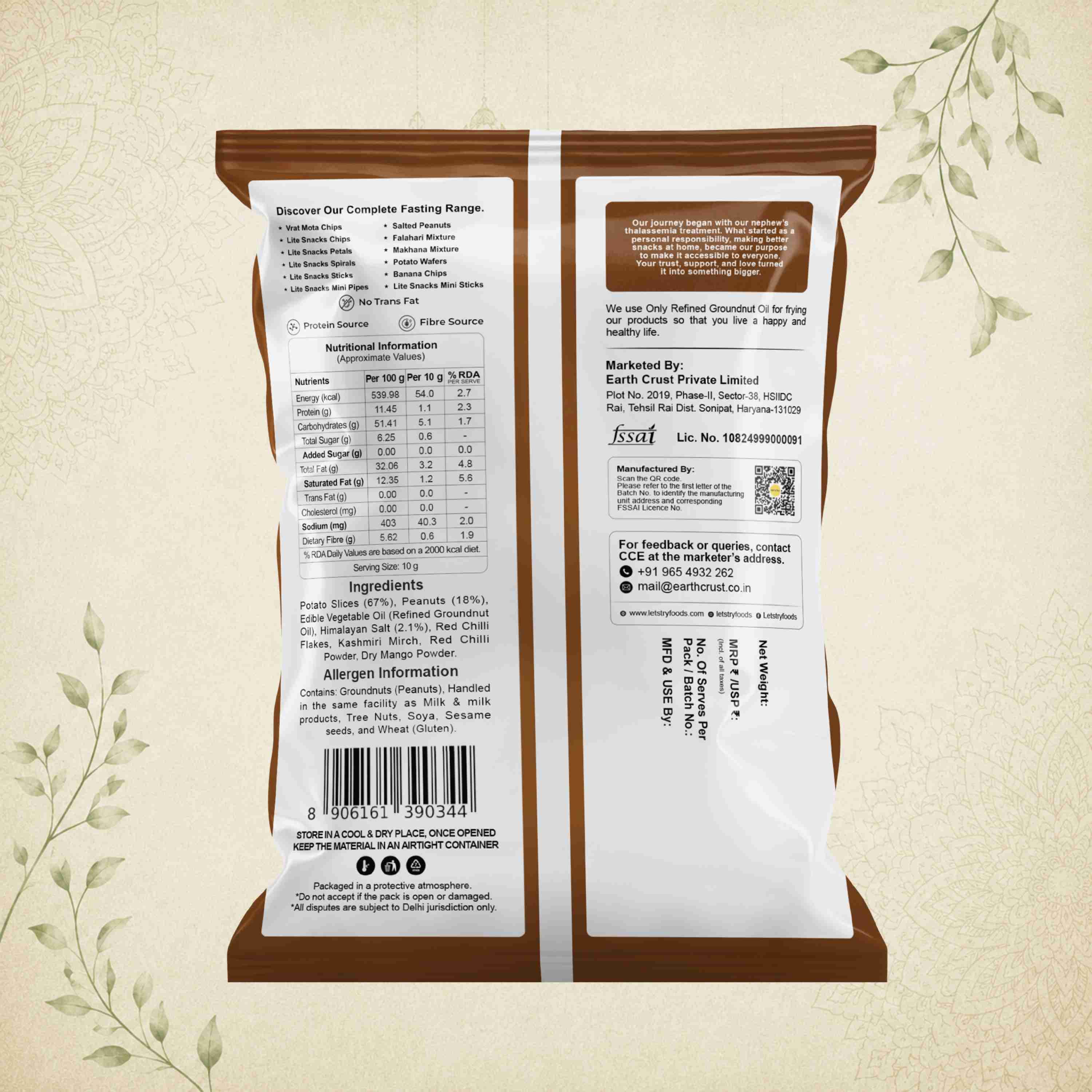 Falhari Mixture Ingredients & Nutritional Label – No Palm Oil, No Maida Clean Label Healthy Indian Mixture | Let's Try Foods